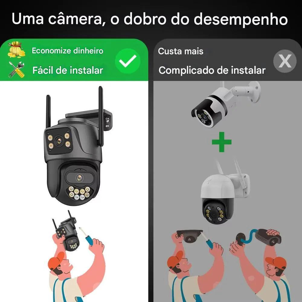 Camera de Segurança Externa Lente Dupla 4k - Safe ProtecX